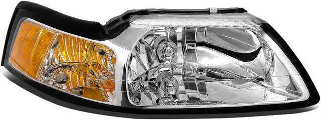 Main image of DNA Motoring OEM-HL-0013-R For 1999 to 2004 Ford Mustang 1PC Factory Style Headlight Headlamp Assembly Right / Passenger Side (Chrome) 00 01 02 03 FO2502177