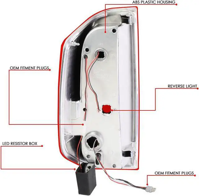 Alt view image 6 of 7 - DNA Motoring TL-TTU15-LED-CH-RD For 2014 to 2018 Tundra Pair Red Housing Full LED Tail Light Brake / Reverse Lamps