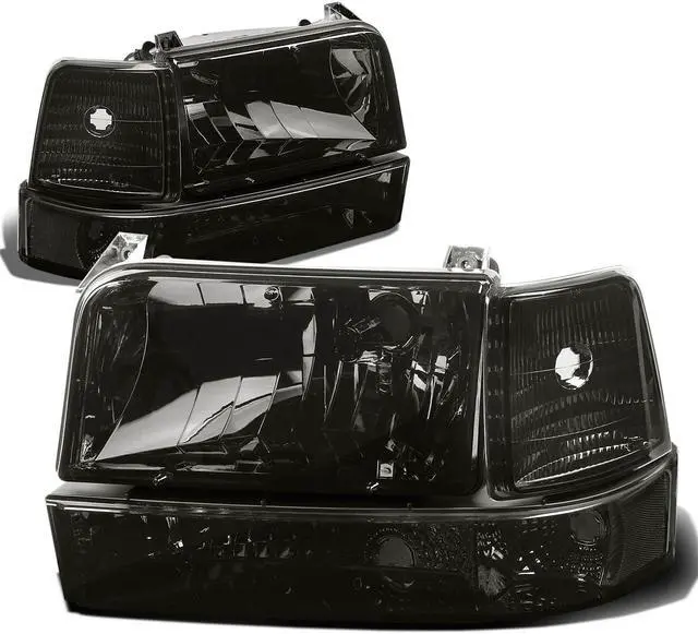 Alt view image 2 of 6 - DNA Motoring HL-OH-F15092-6P-SM-CL1 For 1992 to 1996 Ford F150 F250 F350 Bronco 6Pcs Headlight+Corner/Side Marker Lamps Smoked Lens/Clear 5 Gen 93 94 95 Left + Right