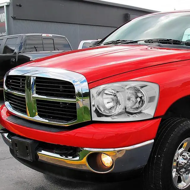 Alt view image 7 of 7 - DNA Motoring HL-OH-RM06-CH-CL1 For 2006 to 2009 Dodge Ram Truck 1500 2500 3500 Pair Black Housing Amber Corner Front Driving Headlight Lamps 07 08 ( Chrome / Clear )