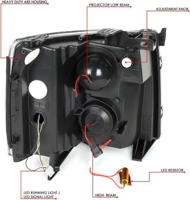 Alt view image 6 of 7 - DNA Motoring HL-HPL-CSIL07-G3-BK-AM For 2007-2014 Chevy Silverado 1500 2500HD 3500HD LED DRL+ Sequential Turn Signal Projector Headlight Headlamp Smoked 08 09 10 11 12 13