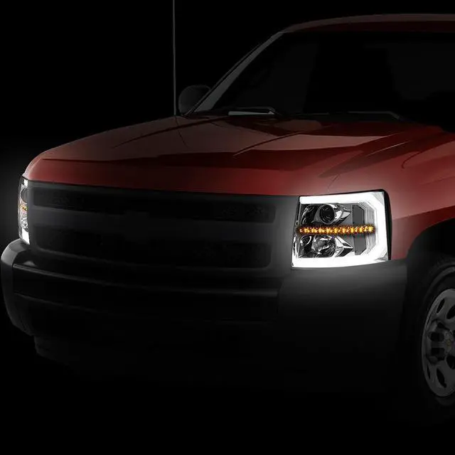 Alt view image 7 of 7 - DNA Motoring HL-HPL-CSIL07-G3-CH-CL1 For 2007-2014 Chevy Silverado 1500 2500HD 3500HD LED DRL+ Sequential Turn Signal Projector Headlight Headlamp Smoked 08 09 10 11 12 13