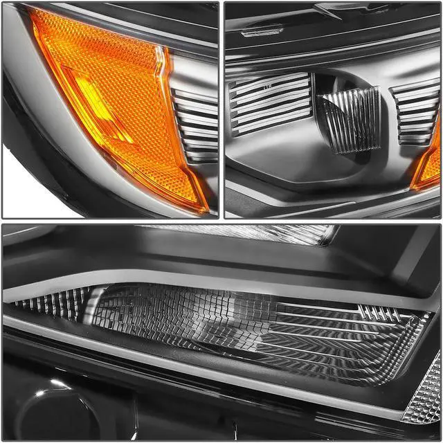 Alt view image 4 of 7 - DNA Motoring HL-OH-FEDG15-BK-AM For 2015 to 2018 Ford Edge Factory Style Black Housing Amber Corner Projector Front Driving Headlight Headlamp 16 17