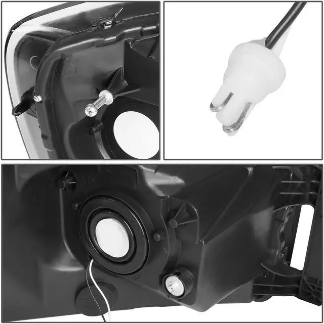 Alt view image 5 of 7 - DNA Motoring HL-LED-RM06-BK-AM For 2006 to 2009 Dodge Ram Truck 1500 2500 3500 Pair LED Strip DRL Front Driving Headlight Lamps Black Housing Amber Corner 07 08