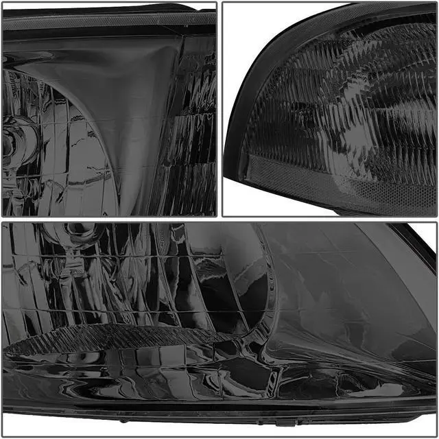 Alt view image 4 of 7 - DNA Motoring HL-OH-032-SM-CL1 For 1999 to 2003 Ford Windstar Headlight Smoked Housing Clear Corner Headlamp 00 01 02 Left + Right