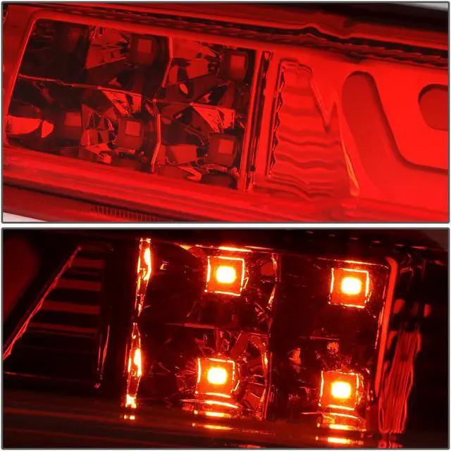 Alt view image 4 of 6 - DNA Motoring 3BL-GMC07-3D-LED-RD For 2007 to 2013 Chevy Silverado GMC Sierra Heavy Duty 3D LED Bar 3rd Third Tail Brake Light Cargo Cargo Lamp Red Housing 08 09 10 11 12
