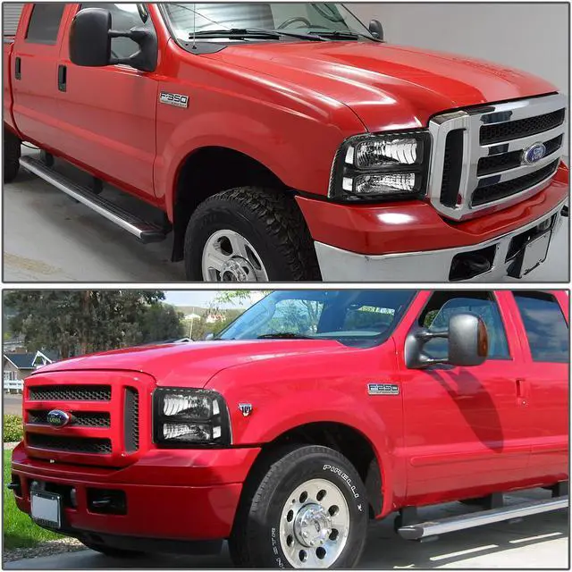 Alt view image 5 of 6 - DNA Motoring HL-OH-FSD05-BK-CL1 For 2005 to 2007 Ford F250 F350 F450 F550 Super Duty OE Style Headlight Black Housing Headlamp - 1 Gen 06 Left + Right