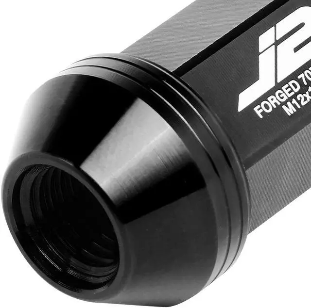 Alt view image 4 of 7 - J2 Engineering LN-T7-021-15-BK J2 Engineering 7075 -T6 Forged Aluminum M12 x 1.5 20Pcs 50mm Knurled Top Lug Nuts w/ Adapter Black