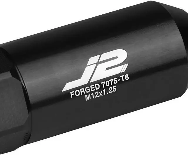 Alt view image 3 of 7 - J2 Engineering LN-T7-015-125-BK J2 Engineering 7075 -T6 Forged Aluminum M12 x 1.25 20Pcs 123mm Spiked Cap Lug Nut w/ Socket Adapter ( Black )