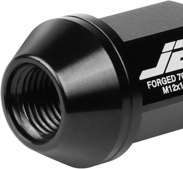 Alt view image 4 of 7 - J2 Engineering LN-T7-006-125-BK J2 Engineering 7075 -T6 Forged Aluminum M12 x 1.25 20Pcs 35mm Height Close -End Lug Nut Set w / Socket Adapter Black