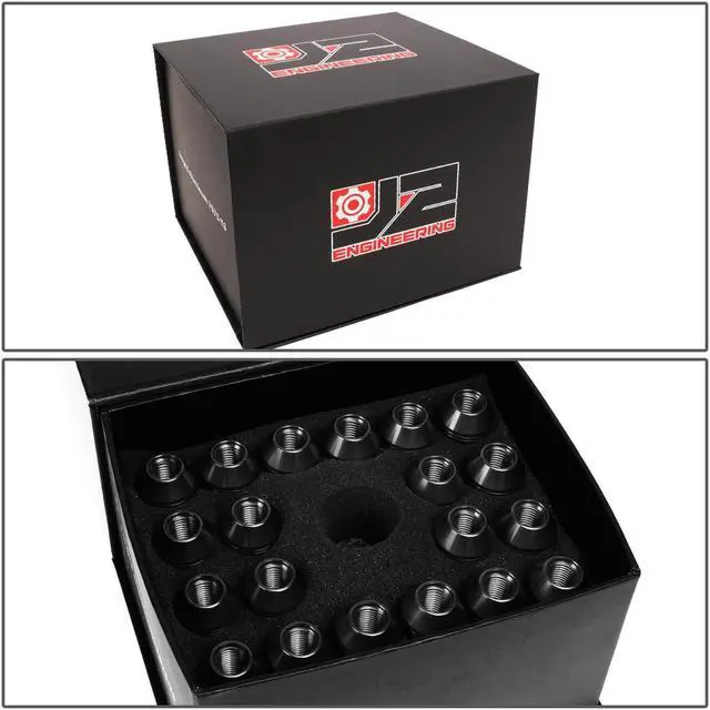 Alt view image 6 of 6 - J2 Engineering LN-T7-025-15-BK J2 Engineering 7075 -T6 Forged Aluminum M12 x 1.5 20 Pcs 70mm Open End Lug Nut Set w/ Adapter Black