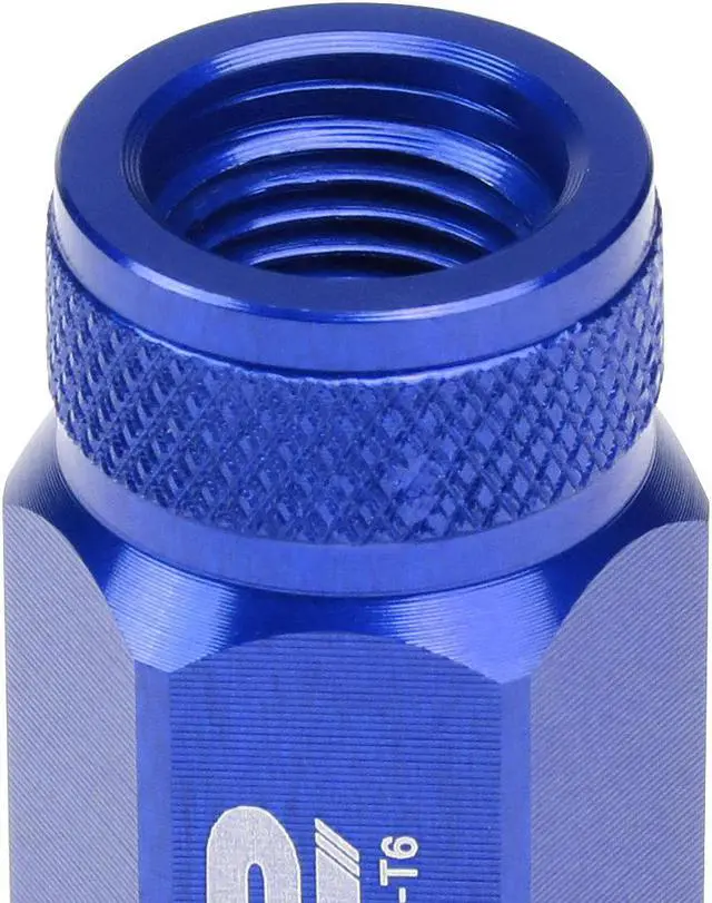 Alt view image 5 of 7 - J2 Engineering LN-T7-022-125-BL J2 Engineering 7075 -T6 Forged Aluminum M12 x 1.25 20Pcs 80mm Spiked Cap Lug Nut w/ Socket Adapter ( Blue )
