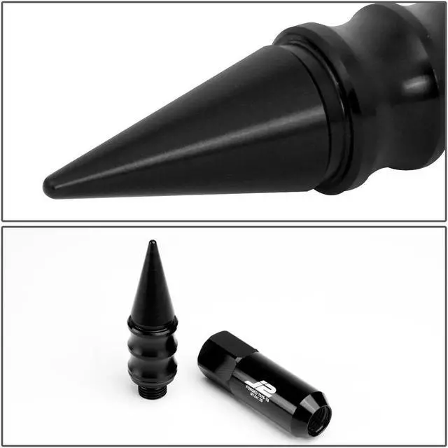 Alt view image 4 of 7 - J2 Engineering LN-T7-015-125-BK J2 Engineering 7075 -T6 Forged Aluminum M12 x 1.25 20Pcs 123mm Spiked Cap Lug Nut w/ Socket Adapter ( Black )