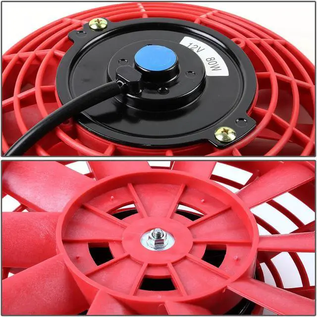 Alt view image 4 of 6 - DNA Motoring RAF-7-RD+FMK-X2 2Pcs 7" Inch High Performance Electric Radiator Cooling Fan kit (Red)