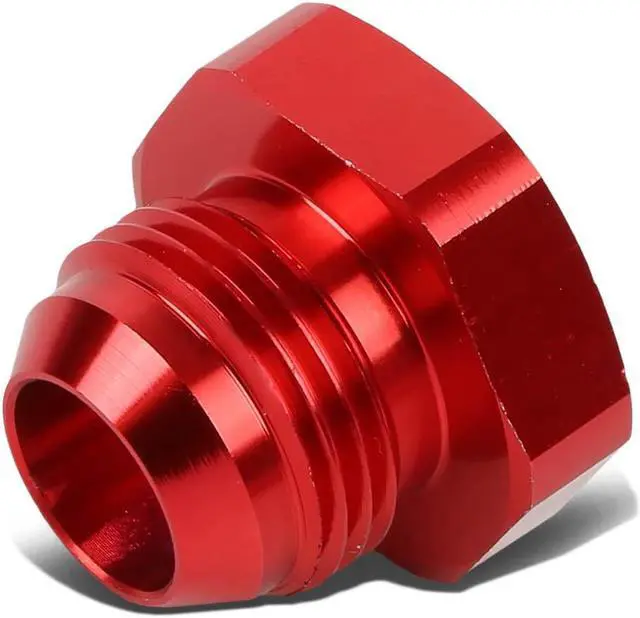Main image of DNA Motoring FT-1-9012-12-RD 12AN AN-12 3/4" Flare Bolt Aluminum Anodized Nut Plug Lock Fitting Adapter (Red)