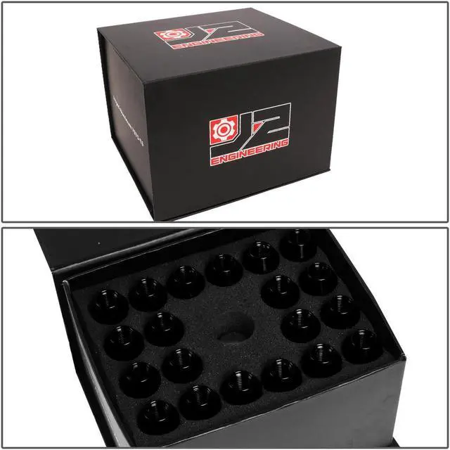 Alt view image 7 of 7 - J2 Engineering LN-T7-001-15-BK J2 Engineering 7075 -T6 Forged Aluminum M12x1.5 20Pcs 90mm Height Open -End Lug Nut Set w/Adapter Key (Black)