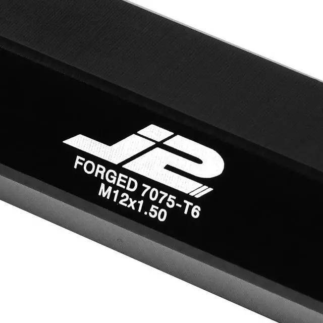 Alt view image 3 of 6 - J2 Engineering LN-T7-027-15-BK J2 Engineering 7075 -T6 Forged Aluminum M12 x 1.5 20 Pcs 90mm Open End Lug Nut Set w/ Adapter ( Black )