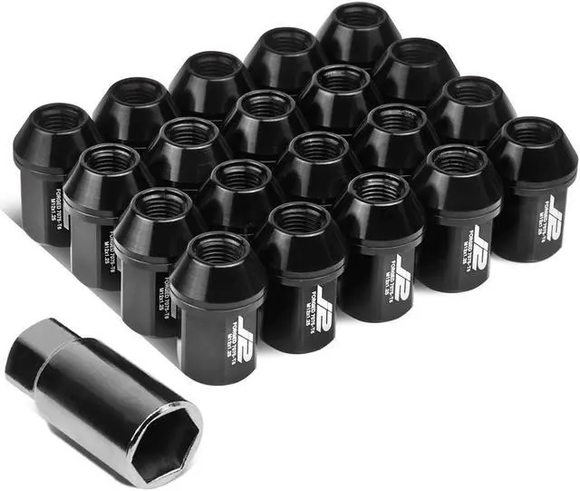 Main image of J2 Engineering LN-T7-006-125-BK J2 Engineering 7075 -T6 Forged Aluminum M12 x 1.25 20Pcs 35mm Height Close -End Lug Nut Set w / Socket Adapter Black
