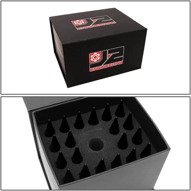Alt view image 7 of 7 - J2 Engineering LN-T7-015-125-BK J2 Engineering 7075 -T6 Forged Aluminum M12 x 1.25 20Pcs 123mm Spiked Cap Lug Nut w/ Socket Adapter ( Black )