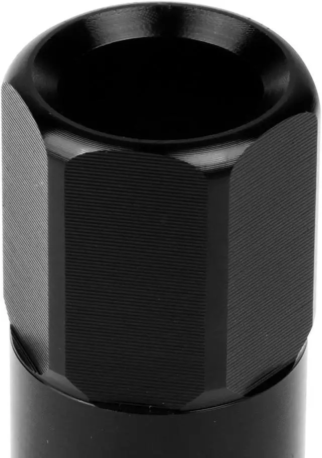 Alt view image 5 of 7 - J2 Engineering LN-T7-003-125-BK J2 Engineering 7075 -T6 Forged Aluminum M12 x 1.25 20Pcs 60mm Height Open -End Lug Nut Set w / Socket Adapter Black