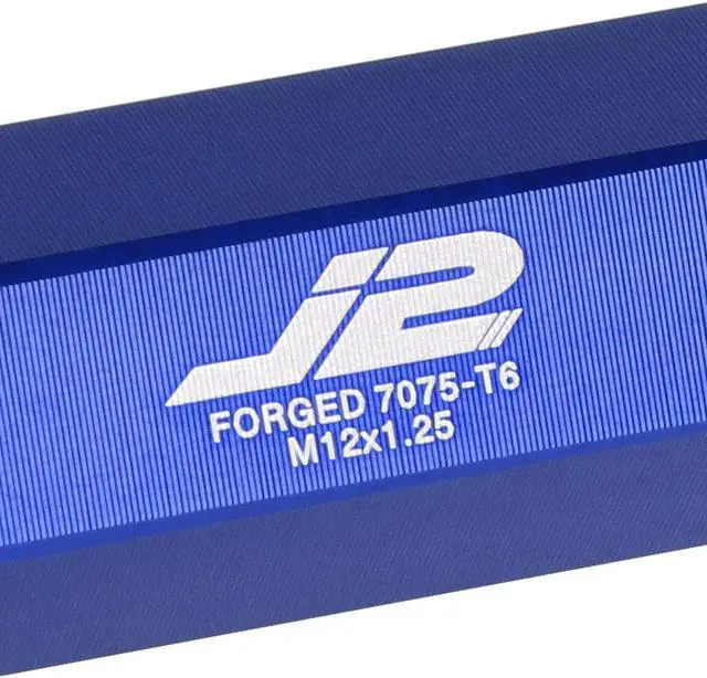 Alt view image 3 of 7 - J2 Engineering LN-T7-027-125-BL J2 Engineering 7075 Aluminum M12 x 1.25 20 Pcs 90mm Open End Lug Nut Set with Adapter Blue