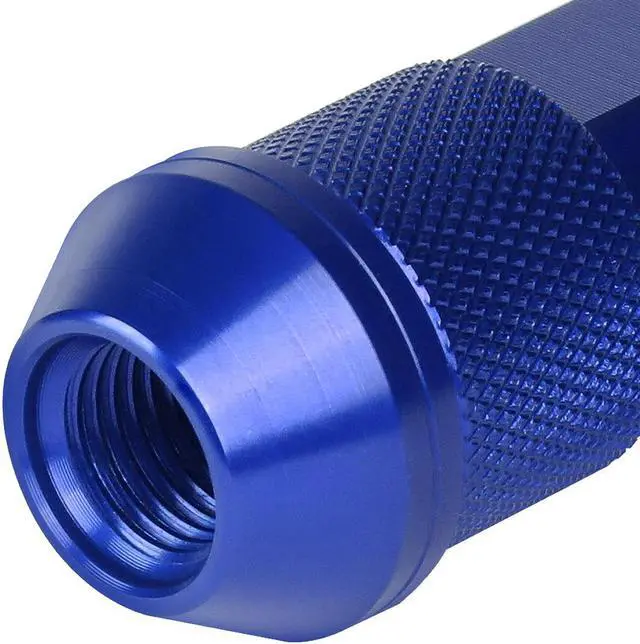 Alt view image 4 of 7 - J2 Engineering LN-T7-027-125-BL J2 Engineering 7075 Aluminum M12 x 1.25 20 Pcs 90mm Open End Lug Nut Set with Adapter Blue