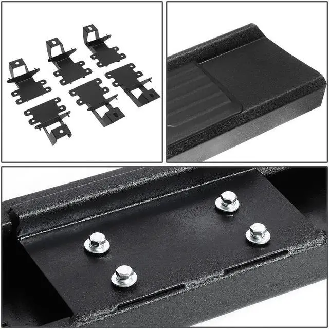 Alt view image 4 of 4 - For 2018 to 2021 Jeep Wrangler JL Unlimited 4-Door Pair of 6 Inches Matte Black Finish Side Step Nerf Bar Running Boards 19 20