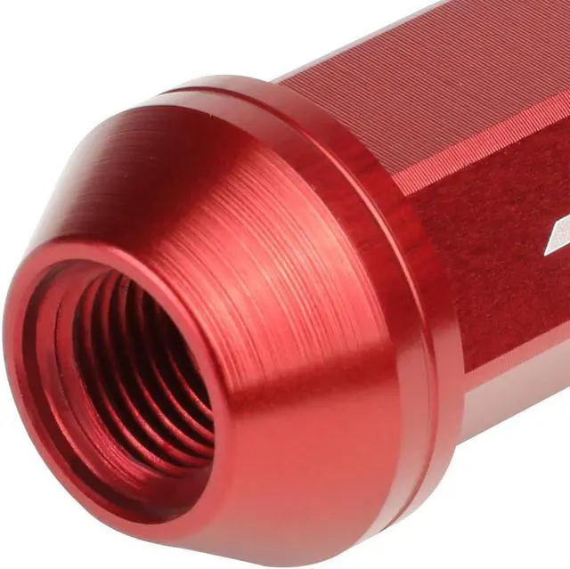 Alt view image 3 of 5 - J2 Engineering LN-T7-005-125-RD J2 Engineering 7075 -T6 Forged Aluminum M12 x 1.25 20Pcs 50mm Close -End Lug Nut w/ Socket Adapter ( Red )