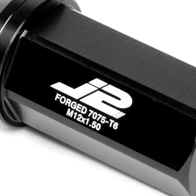Alt view image 3 of 7 - J2 Engineering LN-T7-005-15-BK J2 Engineering 7075 -T6 Forged Aluminum M12x1.5 20Pcs 50mm Height Close -End Lug Nut Set w/Adapter Key (Black)