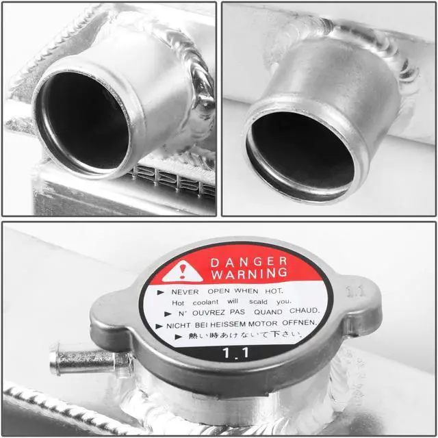 Alt view image 4 of 5 - DNA Motoring RA+FS-CHEVYT63-3 For 63-66 Chevy C/K 10 / 20 / 30 Pickup MT 3-Row Tri-Core Aluminum Radiator + 12V Fan Shroud 64 65