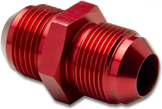Main image of DNA Motoring FT-4910-003-RD 10AN Anodized T-6061 Aluminum Straight Red Oil Line Fitting Adapter (M22 X 1.5 Thread Pitch)