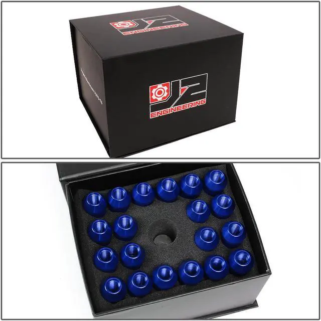 Alt view image 7 of 7 - J2 Engineering LN-T7-027-125-BL J2 Engineering 7075 Aluminum M12 x 1.25 20 Pcs 90mm Open End Lug Nut Set with Adapter Blue