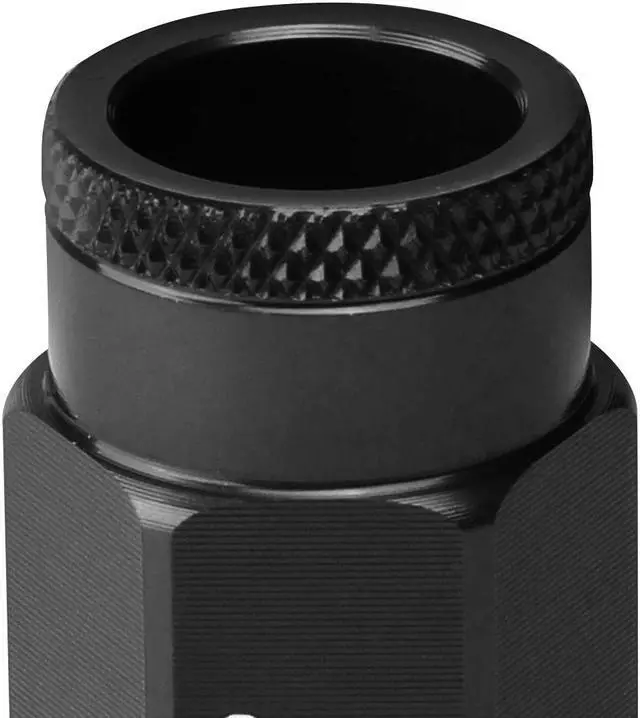 Alt view image 5 of 7 - J2 Engineering LN-T7-013-125-BK J2 Engineering 7075 -T6 Forged Aluminum M12x 1.25 20Pcs 50mm Height Open -End Lug Nut Sets w / Socket Adapter Black
