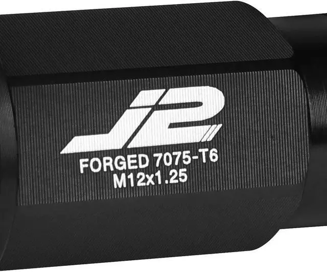 Alt view image 3 of 7 - J2 Engineering LN-T7-013-125-BK J2 Engineering 7075 -T6 Forged Aluminum M12x 1.25 20Pcs 50mm Height Open -End Lug Nut Sets w / Socket Adapter Black