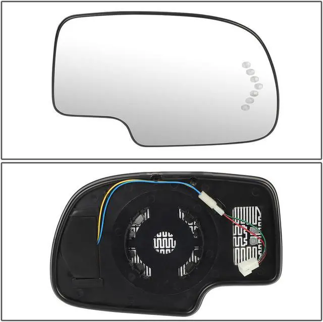Alt view image 5 of 5 - DNA Motoring OEM-MG-0273 For 2003 to 2006 Chevy Silverado Suburban Tahoe GMC Sierra 1500 2500 Escalade Factory Style Passenger / Right Heated Turning Signal Mirror Glass Lens 04 05