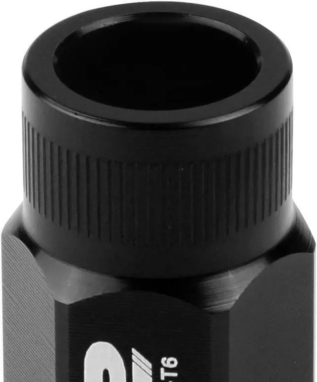 Alt view image 5 of 7 - J2 Engineering LN-T7-008-125-BK J2 Engineering 7075 -T6 Forged Aluminum M12 x 1.25 20Pcs 44mm Height Open -End Lug Nut Set w / Socket Adapter Black