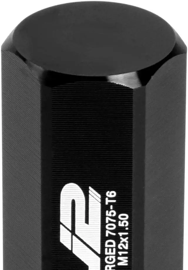 Alt view image 5 of 7 - J2 Engineering LN-T7-005-15-BK J2 Engineering 7075 -T6 Forged Aluminum M12x1.5 20Pcs 50mm Height Close -End Lug Nut Set w/Adapter Key (Black)