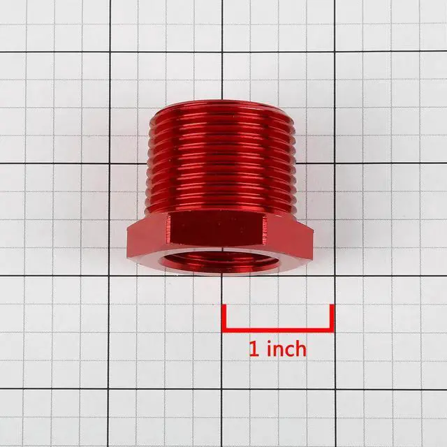 Alt view image 4 of 4 - DNA Motoring FT-1-9022-16-12-RD 1" Male to 3/4" Female Anodized NPT Piping Thread Reducer Adapter Fitting (Red)