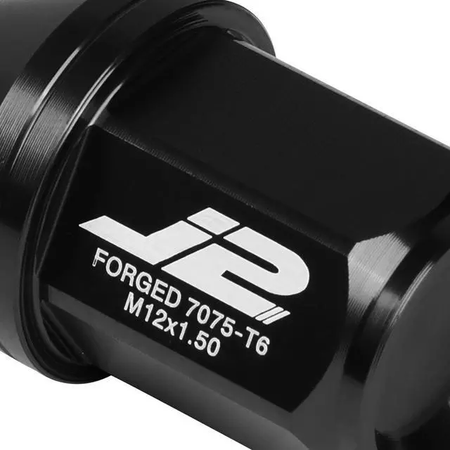 Alt view image 3 of 7 - J2 Engineering LN-T7-024-15-BK J2 Engineering 7075 -T6 Forged Aluminum M12X1.5 20Pcs 35mm Height Close -End Lug Nut Set w/Adapter Key (Black)