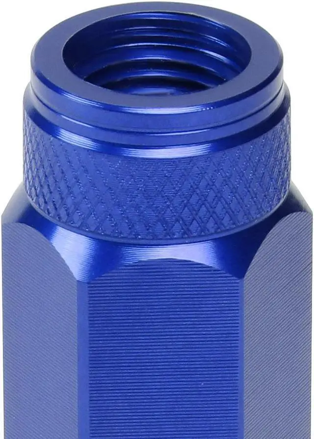 Alt view image 5 of 7 - J2 Engineering LN-T7-027-125-BL J2 Engineering 7075 Aluminum M12 x 1.25 20 Pcs 90mm Open End Lug Nut Set with Adapter Blue