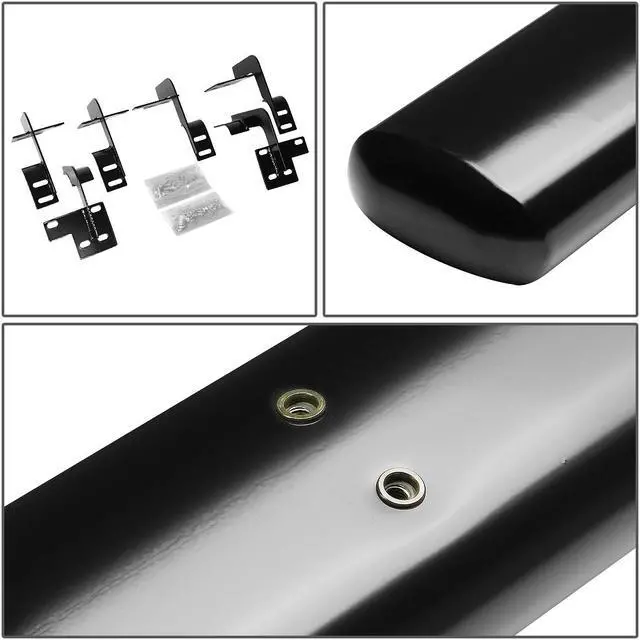 Alt view image 4 of 6 - DNA Motoring STEPB-6O-016-BK For 19-20 Ram Truck 1500 Quad Cab Pair Powdercoated Steel 6"Wide Oval Tubing Running Board Side Step Nerf Bar w/Mounting Bracket