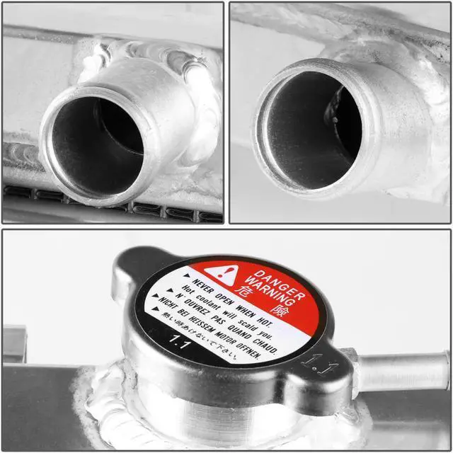 Alt view image 3 of 5 - DNA Motoring RA+FS-AI90-MT-2 For 1990 to 1993 Acura Integra High Performance 2-Row Dual-Core Aluminum Radiator w/ 12V Fan Shroud (One Fan) 91 92