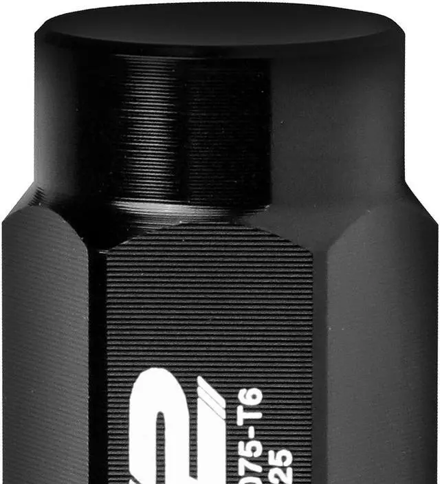 Alt view image 5 of 7 - J2 Engineering LN-T7-018-125-BK J2 Engineering 7075 -T6 Forged Aluminum M12 x 1.25 20Pcs 50mm Height Close -End Lug Nut Kit w/Adapter Key Black