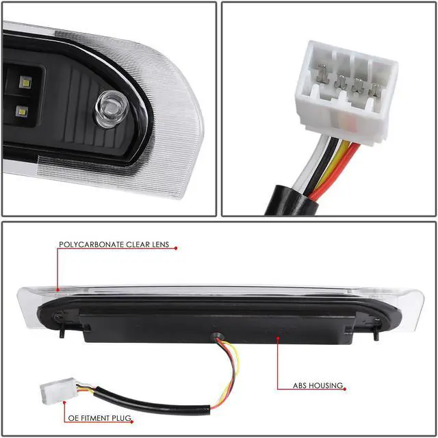 Alt view image 5 of 6 - DNA Motoring 3BL-DRM02-3D-LED-BK For 2002 to 2009 Dodge RAM Truck 1500 2500 3500 3D LED Bar 3rd Third Tail Brake Light w/Cargo Lamp Black Housing 03 04 05 06 07 08