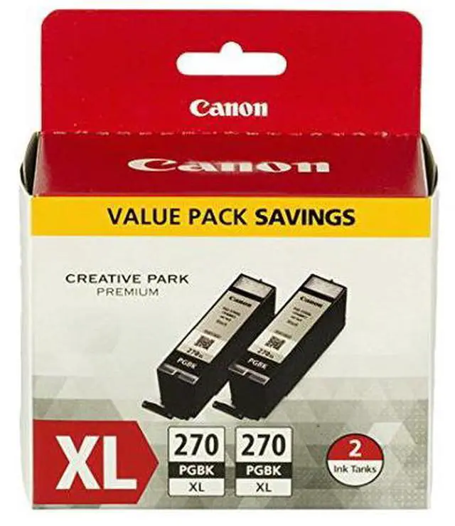 Alt view image 6 of 19 - Canon PGI-270 XL High Yield Ink Cartridge - Dual Pack - Pigmented Black