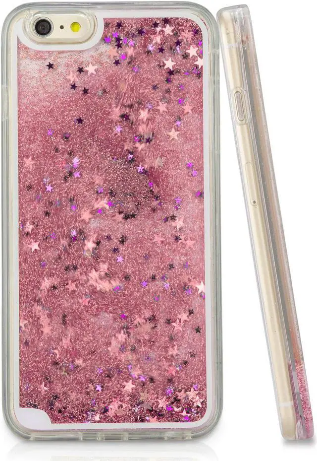 Alt view image 5 of 6 - iPhone 6 Plus Case, BoxWave [StarShine Case with BONUS Keychain Charger] Hybrid Hard Shell / TPU Liquid Sparkle Case for Apple iPhone 6 Plus, 6s Plus