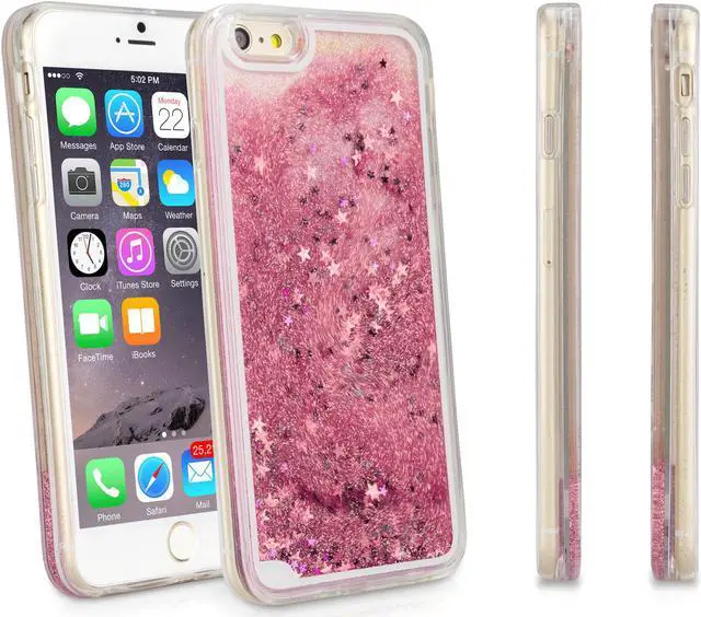 Main image of iPhone 6 Plus Case, BoxWave [StarShine Case with BONUS Keychain Charger] Hybrid Hard Shell / TPU Liquid Sparkle Case for Apple iPhone 6 Plus, 6s Plus