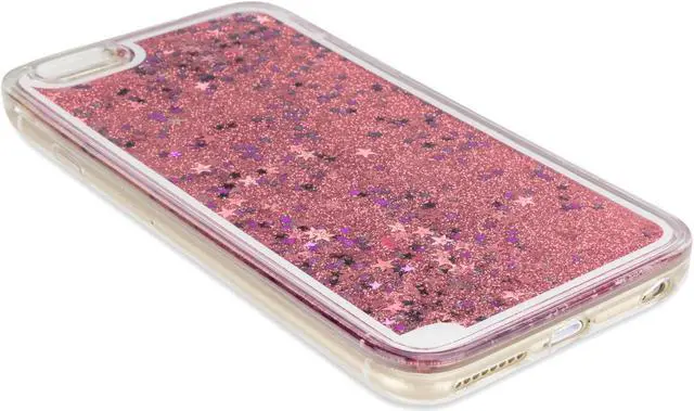 Alt view image 3 of 6 - iPhone 6 Plus Case, BoxWave [StarShine Case with BONUS Keychain Charger] Hybrid Hard Shell / TPU Liquid Sparkle Case for Apple iPhone 6 Plus, 6s Plus