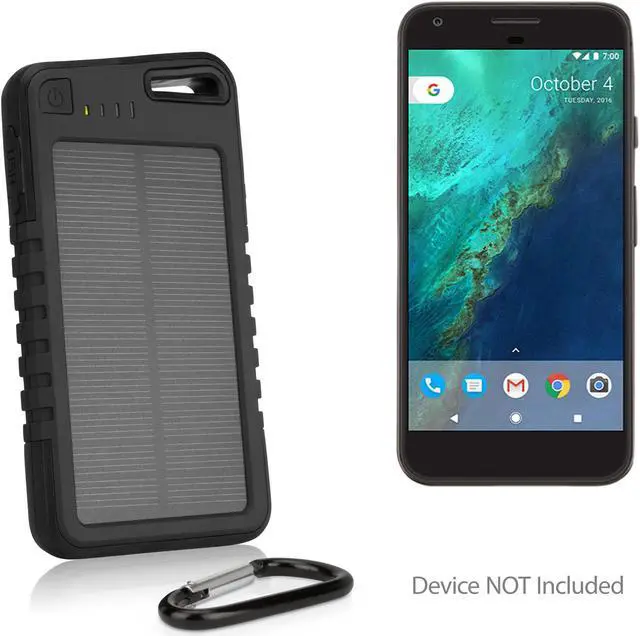 Alt view image 4 of 6 - Google Pixel XL Battery, BoxWave [Solar Rejuva PowerPack (5000mAh)] Solar Powered Backup Power Bank for Google Pixel XL - Black