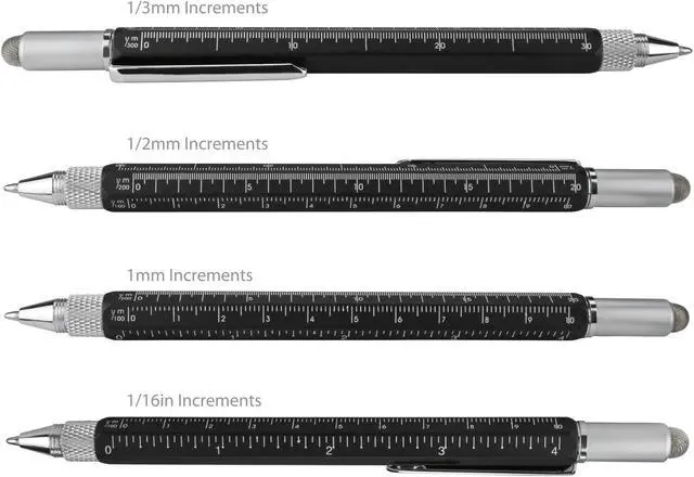 Alt view image 4 of 5 - Stylus Pen, BoxWave [Universal EverTouch Builder Stylus] Fiber Tip Stylus Built in Level, Ballpoint, Rule for Smartphones and Tablets